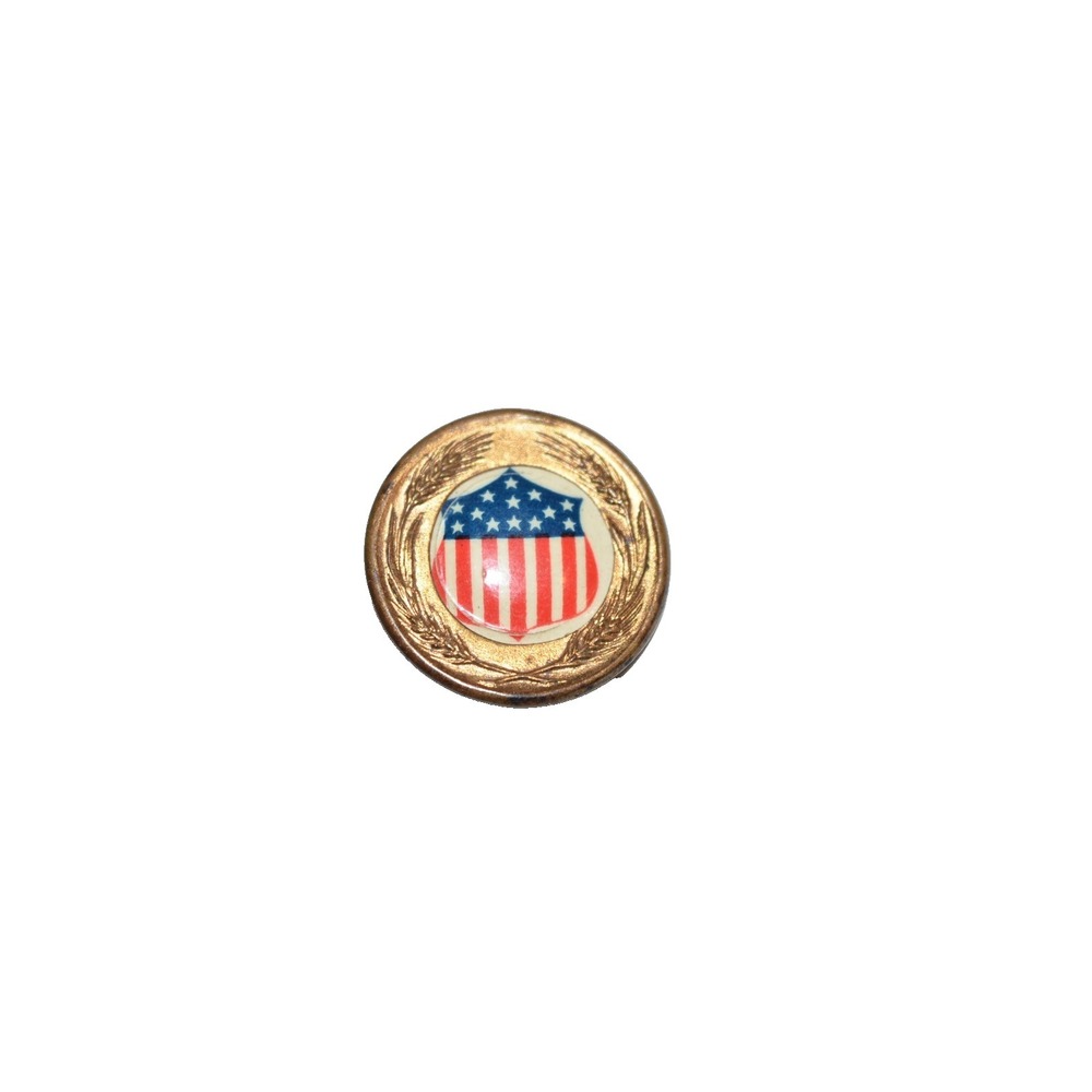 WWI US Food Administration Pin Gold Gilded Wheat Shield Whitehead and Hoag‎ Co